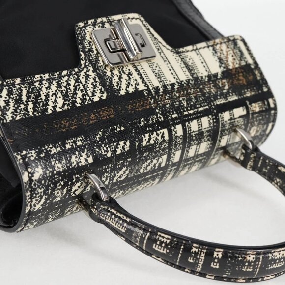 PRADA Hand Bag Nylon Leather 2way Black Silver Auth 116542AM - Picture 7 of 16